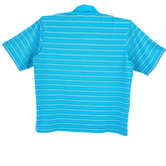 Kirkland Signature Men's Performance Striped Blue Polo Shirt Size XXL NWOT - Picture 2 of 10
